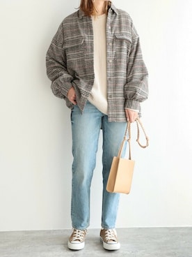 「reca（レカ）のアイテム（その他アウター）」を使った、recastaffさん（レディース・165cm）の冬コーディネート