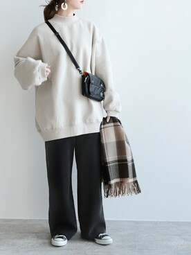 「reca（レカ）のアイテム（チュニック）」を使った、recastaffさん（レディース・165cm）の冬コーディネート