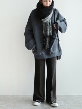 「reca（レカ）のアイテム（チュニック）」を使った、recastaffさん（レディース・165cm）の冬コーディネート