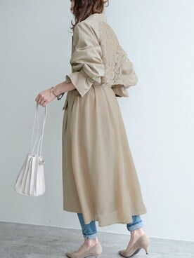 「reca（レカ）のアイテム（トレンチコート）」を使った、recastaffさん（レディース・165cm）の冬コーディネート