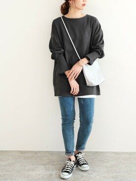 「reca（レカ）のアイテム（チュニック）」を使った、recastaffさん（レディース・165cm）の冬コーディネート