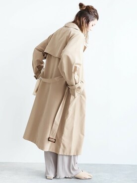 「reca（レカ）のアイテム（トレンチコート）」を使った、recastaffさん（レディース・165cm）の冬コーディネート
