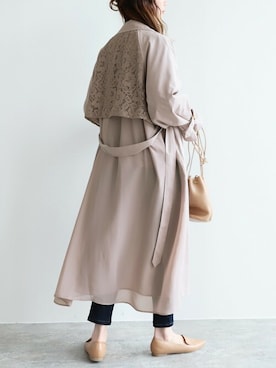 「reca（レカ）のアイテム（トレンチコート）」を使った、recastaffさん（レディース・165cm）の冬コーディネート