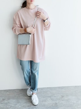 「reca（レカ）のアイテム（チュニック）」を使った、recastaffさん（レディース・165cm）の冬コーディネート