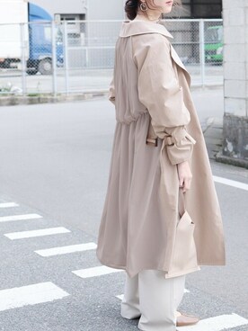 「reca（レカ）のアイテム（トレンチコート）」を使った、recastaffさん（レディース・165cm）の冬コーディネート