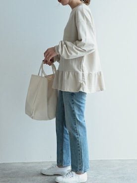 「reca（レカ）のアイテム（チュニック）」を使った、recastaffさん（レディース・165cm）の冬コーディネート