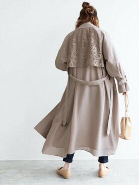 「reca（レカ）のアイテム（トレンチコート）」を使った、recastaffさん（レディース・165cm）の冬コーディネート