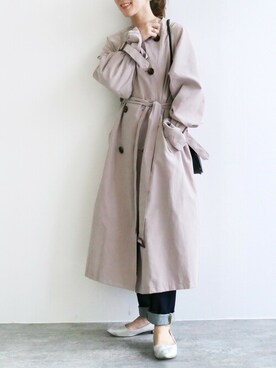 「reca（レカ）のアイテム（トレンチコート）」を使った、recastaffさん（レディース・156cm）の冬コーディネート
