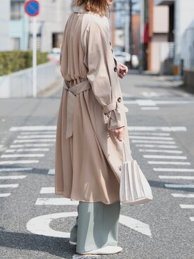 「reca（レカ）のアイテム（トレンチコート）」を使った、recastaffさん（レディース・165cm）の冬コーディネート