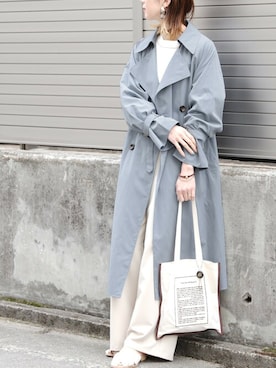 「reca（レカ）のアイテム（トレンチコート）」を使った、recastaffさん（レディース・165cm）の春コーディネート
