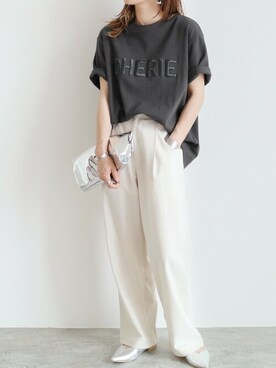 「reca（レカ）のアイテム（Tシャツ/カットソー）」を使った、recastaffさん（レディース・156cm）の春コーディネート