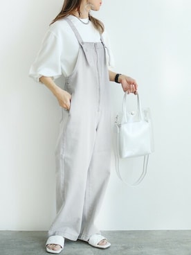 「reca（レカ）のアイテム（オールインワン・サロペット）」を使った、recastaffさん（レディース・156cm）の夏コーディネート