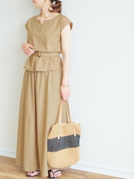 「reca（レカ）のアイテム（オールインワン・サロペット）」を使った、recastaffさん（レディース・165cm）の夏コーディネート