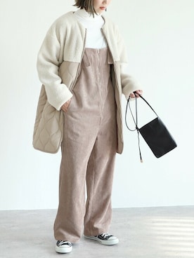 「reca（レカ）のアイテム（オールインワン・サロペット）」を使った、recastaffさん（レディース・165cm）の秋コーディネート