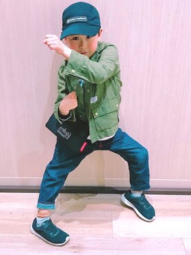 「fith社」｜「アイテム（キャップ）」を使った、T.ha.keさん（キッズ・120cm）の春コーディネート