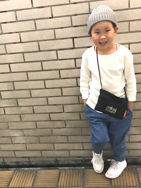 「smoothy」｜「アイテム（Tシャツ/カットソー）」を使った、T.ha.keさん（キッズ・120cm）の春コーディネート