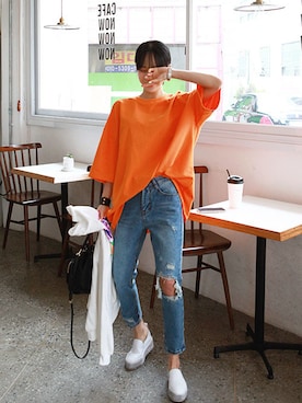 「日常」｜「アイテム（スリッポン）」を使った、gaensoさん（レディース・165cm）の春コーディネート