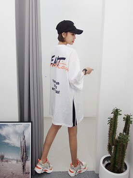 「日常」｜「アイテム（帽子）」を使った、gaensoさん（レディース・165cm）の春コーディネート