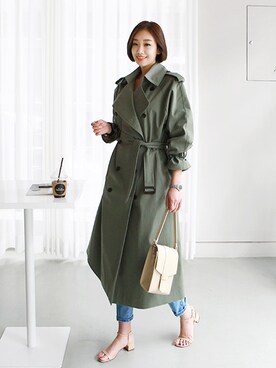 「日常」｜「アイテム（その他アウター）」を使った、gaensoさん（レディース・165cm）の春コーディネート