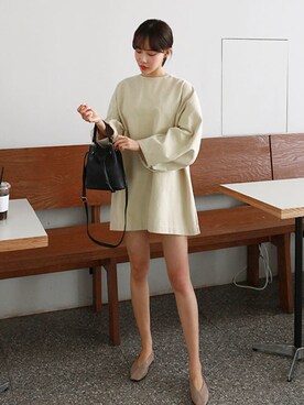 「日常」｜「アイテム（バレエシューズ）」を使った、gaensoさん（レディース・165cm）の春コーディネート