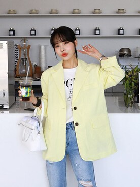 「日常」｜「アイテム（その他アウター）」を使った、gaensoさん（レディース・165cm）の春コーディネート