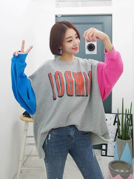 「日常」｜「アイテム（スウェット）」を使った、gaensoさん（レディース・165cm）の春コーディネート