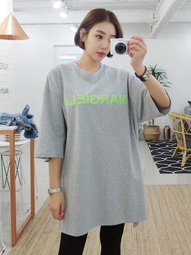 「ルーズフィット」｜「アイテム（デニムジャケット）」を使った、gaensoさん（レディース・165cm）の春コーディネート