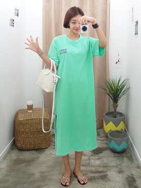 「ルーズフィット」｜「アイテム（ワンピース/ドレス）」を使った、gaensoさん（レディース・165cm）の春コーディネート