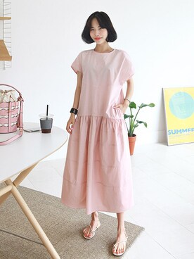 「ルーズフィット」｜「アイテム（ワンピース/ドレス）」を使った、gaensoさん（レディース・165cm）の夏コーディネート