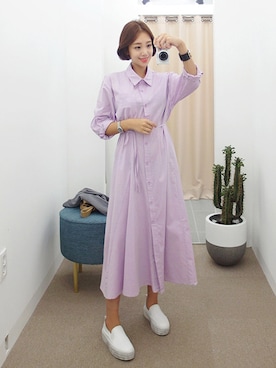 「夏秋ミックス」｜「アイテム（ワンピース/ドレス）」を使った、gaensoさん（レディース・165cm）の夏コーディネート