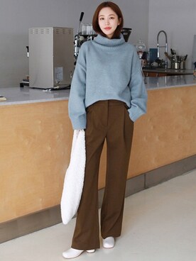 「韓国コーデ」｜「アイテム（ブーティ）」を使った、gaensoさん（レディース・165cm）の冬コーディネート
