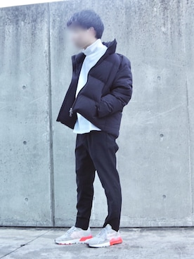 「STUDIOUS（ステュディオス）のアイテム（ダウンジャケット/コート）」を使った、masaさん（メンズ・165cm）の冬コーディネート