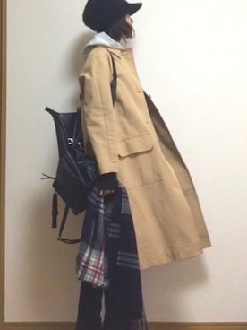 「JOURNAL STANDARD relume（ジャーナルスタンダード　レリューム）のアイテム（トレンチコート）」を使った、マコさん（レディース・159cm）の冬コーディネート