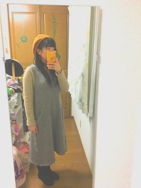 「色素薄い系」｜もんろーさん（レディース・156cm）の冬コーディネート