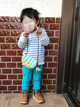 「OSHKOSH（オシュコシュ）のアイテム（ブーツ）」を使った、storzさん（キッズ・90cm）の冬コーディネート