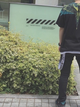 「OFF-WHITE」｜「アイテム（腕時計）」を使った、blacknubianさん（メンズ・167cm）の夏コーディネート
