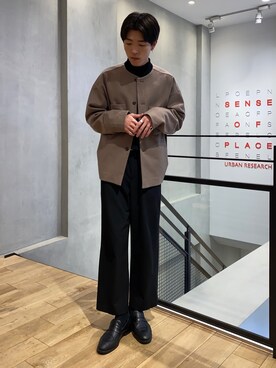 「ノーカラージャケット」｜せっこさん（メンズ・178cm）の秋コーディネート