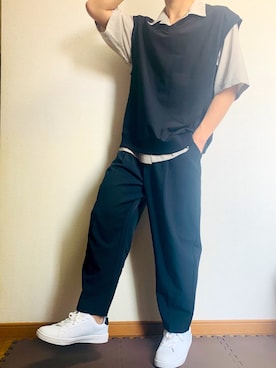 「ヒラキ（ヒラキ）のアイテム（スニーカー）」を使った、senさん（メンズ・170cm）の春コーディネート