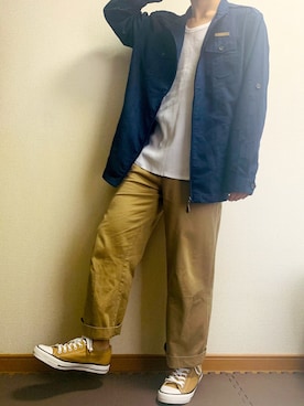 「ヒラキ（ヒラキ）のアイテム（スニーカー）」を使った、senさん（メンズ・170cm）の春コーディネート