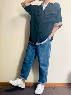 「ヒラキ（ヒラキ）のアイテム（スニーカー）」を使った、senさん（メンズ・170cm）の春コーディネート