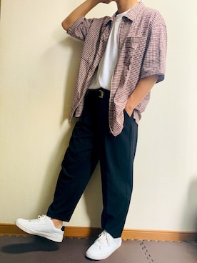 「ヒラキ（ヒラキ）のアイテム（スニーカー）」を使った、senさん（メンズ・170cm）の春コーディネート