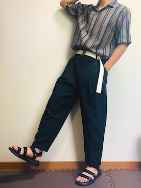 「ヒラキ（ヒラキ）のアイテム（サンダル）」を使った、senさん（メンズ・170cm）の夏コーディネート