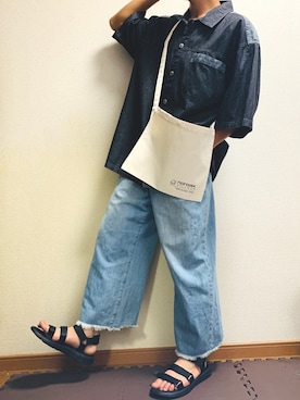 「ヒラキ（ヒラキ）のアイテム（サンダル）」を使った、senさん（メンズ・170cm）の夏コーディネート