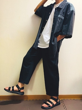 「ヒラキ（ヒラキ）のアイテム（サンダル）」を使った、senさん（メンズ・170cm）の夏コーディネート