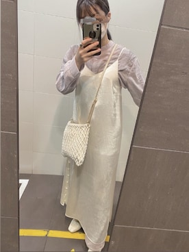 「ペールトーン」｜「アイテム（ワンピース/ドレス）」を使った、𝙠𝙖𝙚°さん（レディース・156cm）の春コーディネート