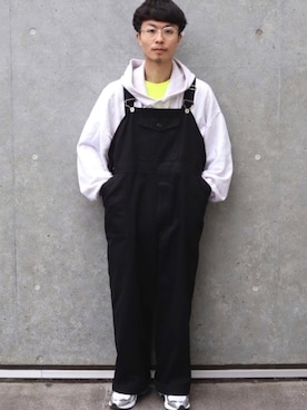 「is-ness（イズネス）のアイテム（オールインワン・サロペット）」を使った、Shinさん（メンズ・170cm）の春コーディネート