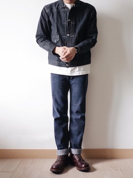 「OLD JOE & CO.（オールドジョーアンドコー）のアイテム（ジャケット/アウター）」を使った、MR.BRAINさん（メンズ・173cm）の春コーディネート