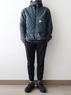 「and wander（アンドワンダー）のアイテム（ブルゾン）」を使った、MR.BRAINさん（メンズ・173cm）の冬コーディネート