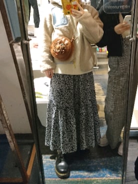「ボアフリース」｜「アイテム（その他アウター）」を使った、ecocoさん（レディース・153cm）の冬コーディネート