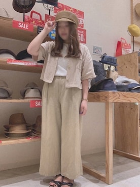 「アイテム（キャスケット）」を使った、14+ イオンモール伊丹昆陽店 スタッフさん（レディース・160cm）の夏コーディネート